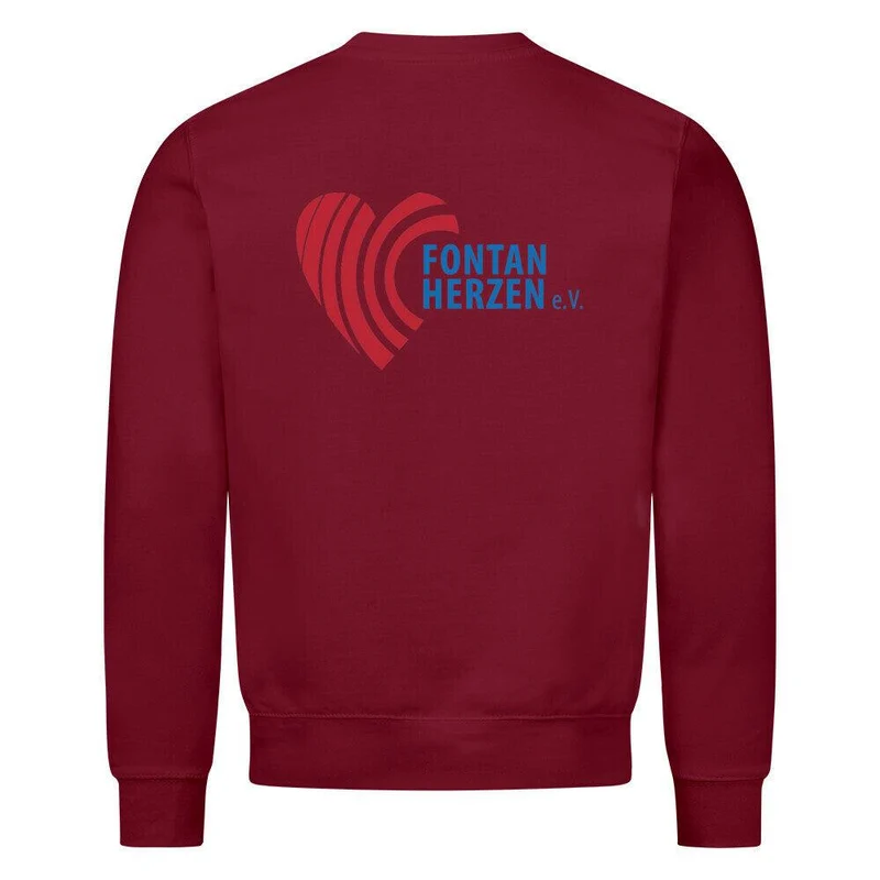 Fontanherzen Löwe mit Logo Rückseite - Bio Premium Sweatshirt