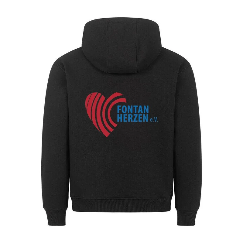 Fontanherzen Löwe mit Logo Rückseite - Bio Premium Hoodie