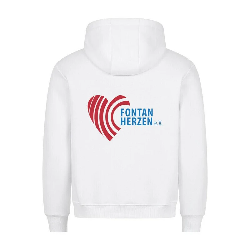 Fontanherzen Löwe mit Logo Rückseite - Bio Premium Hoodie