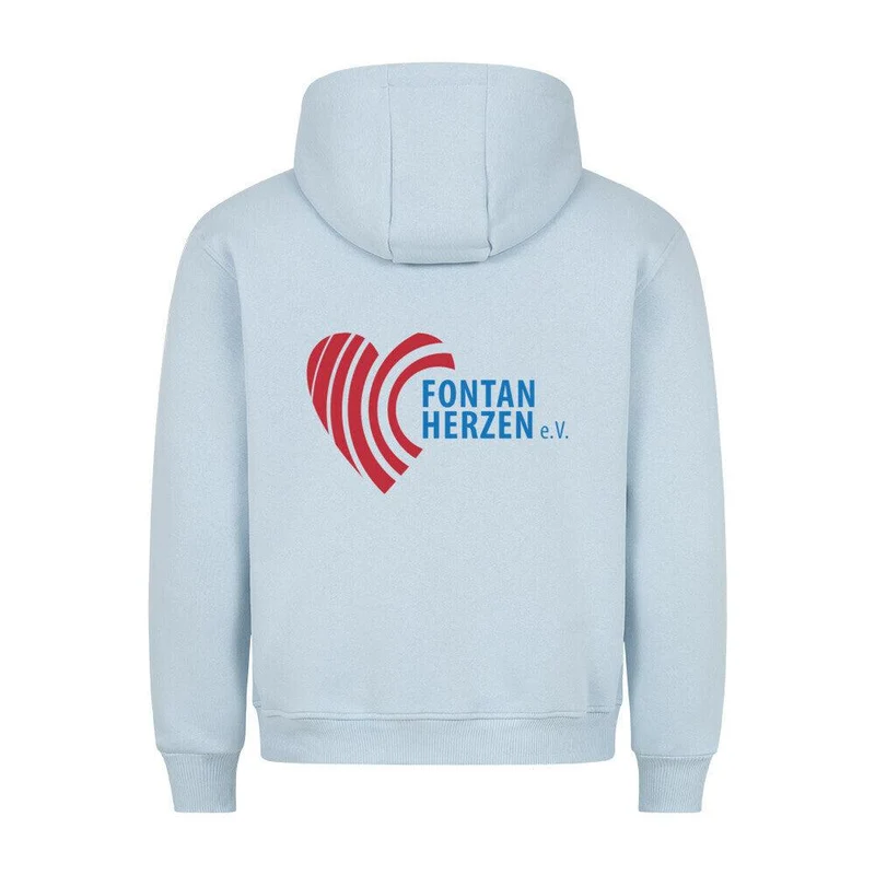 Fontanherzen Löwe mit Logo Rückseite - Bio Premium Hoodie