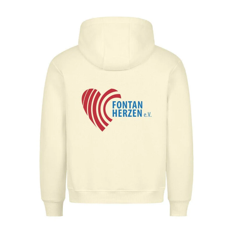 Fontanherzen Löwe mit Logo Rückseite - Bio Premium Hoodie