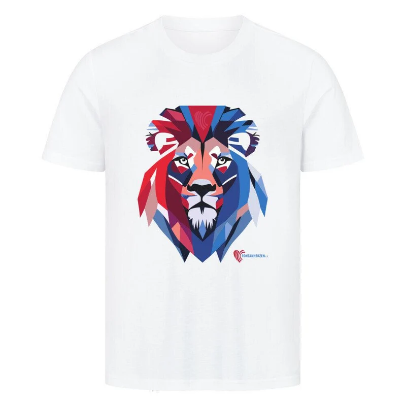 Fontanherzen Löwe mit Logo Rückseite - Bio Premium T-Shirt Herren