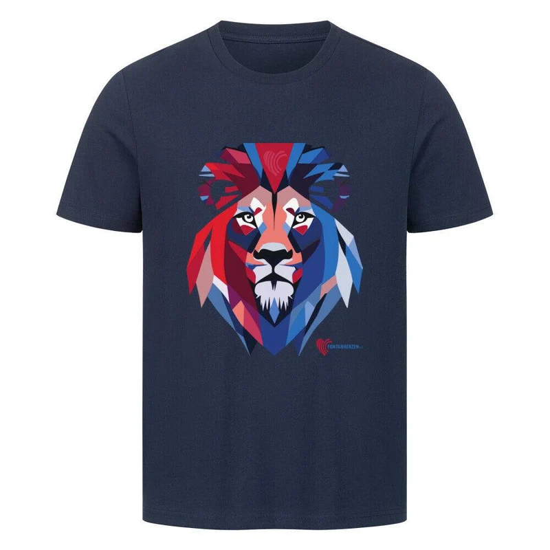 Fontanherzen Löwe mit Logo Rückseite - Bio Premium T-Shirt Herren