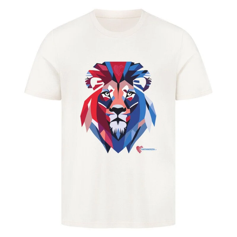 Fontanherzen Löwe mit Logo Rückseite - Bio Premium T-Shirt Herren