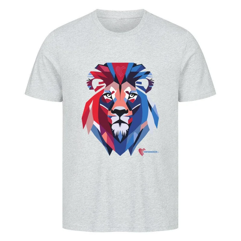 Fontanherzen Löwe mit Logo Rückseite - Bio Premium T-Shirt Herren