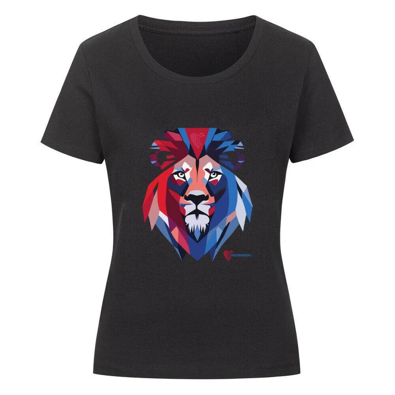 Fontanherzen Löwe mit Logo Rückseite - Bio Premium T-Shirt Frauen