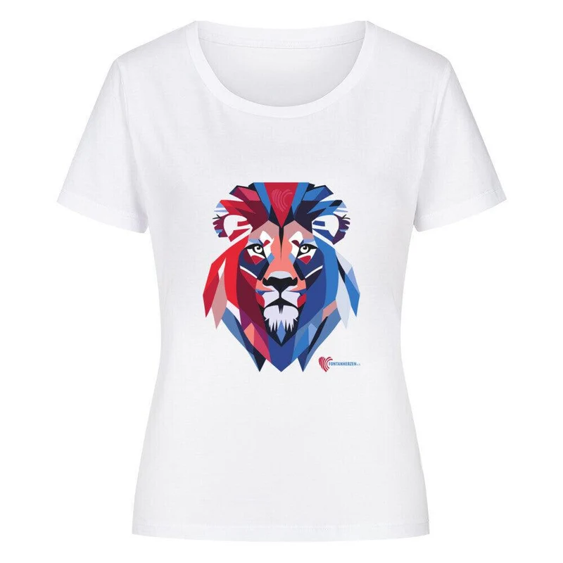 Fontanherzen Löwe mit Logo Rückseite - Bio Premium T-Shirt Frauen
