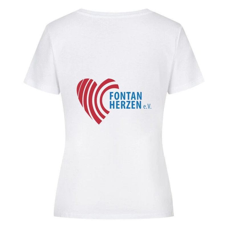 Fontanherzen Löwe mit Logo Rückseite - Bio Premium T-Shirt Frauen