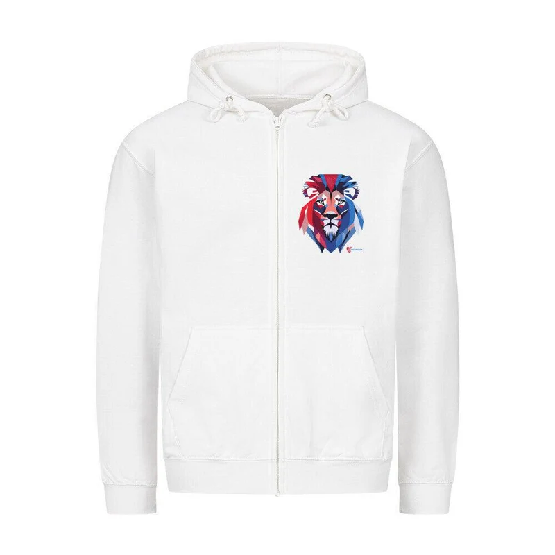 Fontanherzen Löwe mit Logo Rückseite - Bio Premium Zipper Hoodie Unisex