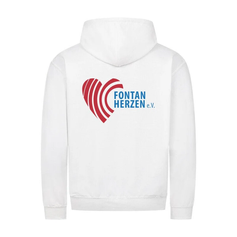 Fontanherzen Löwe mit Logo Rückseite - Bio Premium Zipper Hoodie Unisex