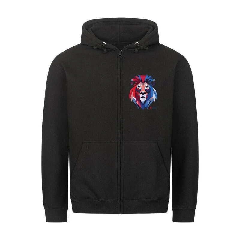Fontanherzen Löwe mit Logo Rückseite - Bio Premium Zipper Hoodie Unisex