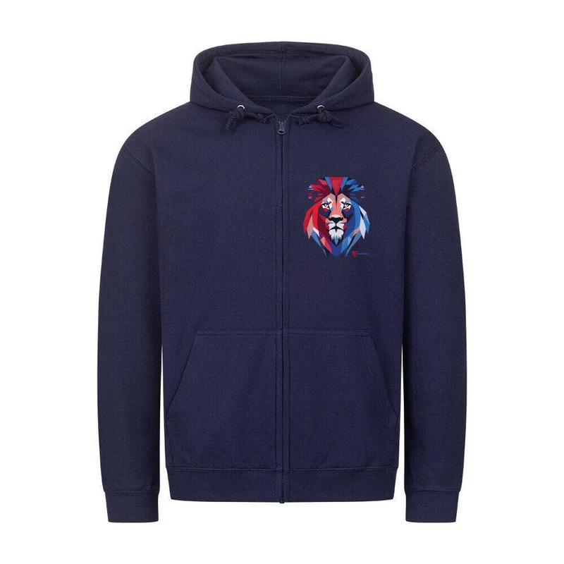 Fontanherzen Löwe mit Logo Rückseite - Bio Premium Zipper Hoodie Unisex