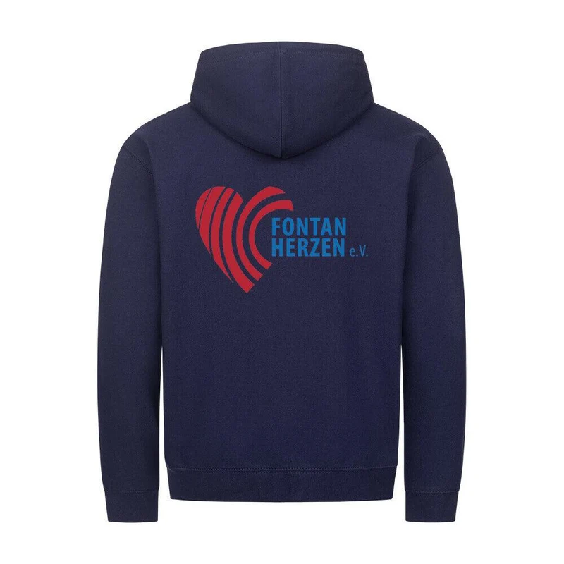 Fontanherzen Löwe mit Logo Rückseite - Bio Premium Zipper Hoodie Unisex