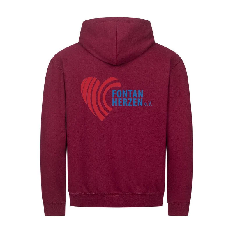 Fontanherzen Löwe mit Logo Rückseite - Bio Premium Zipper Hoodie Unisex