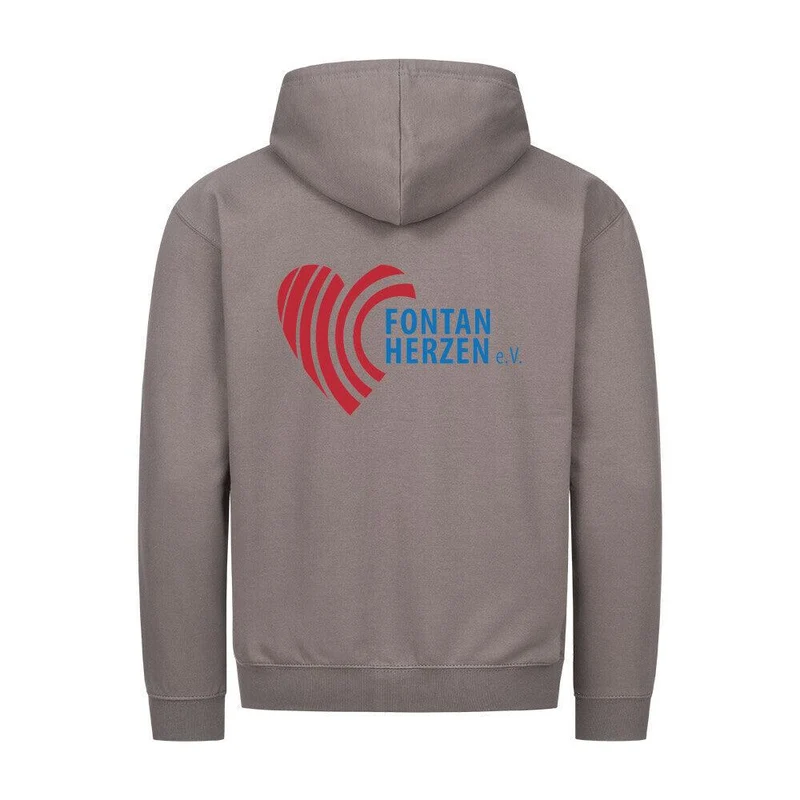 Fontanherzen Löwe mit Logo Rückseite - Bio Premium Zipper Hoodie Unisex