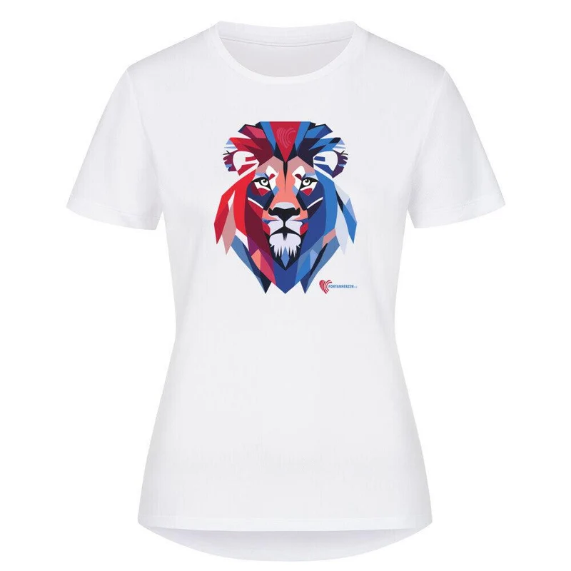 Fontanherzen Löwe mit Logo Rückseite - Sport T-Shirt Frauen