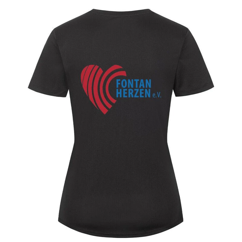 Fontanherzen Löwe mit Logo Rückseite - Sport T-Shirt Frauen
