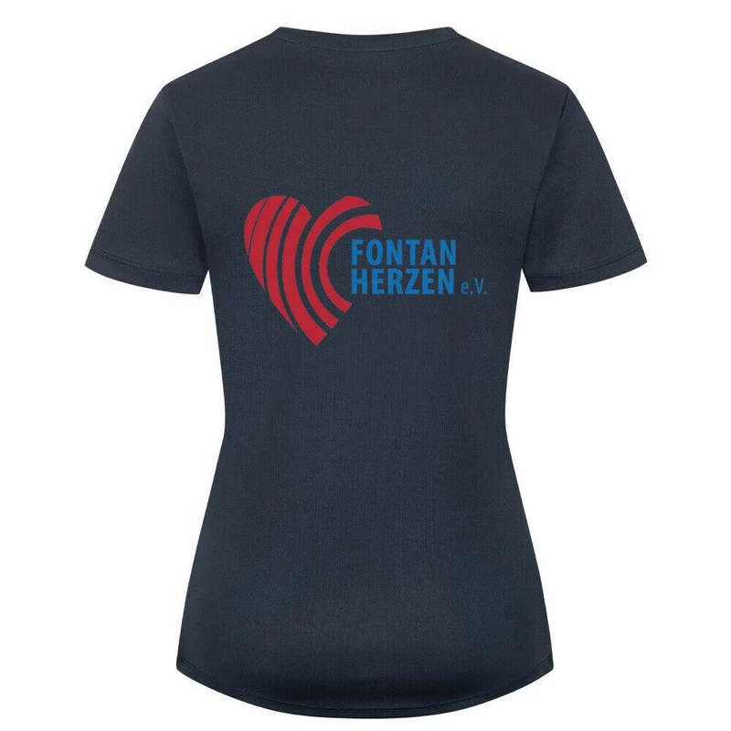 Fontanherzen Löwe mit Logo Rückseite - Sport T-Shirt Frauen