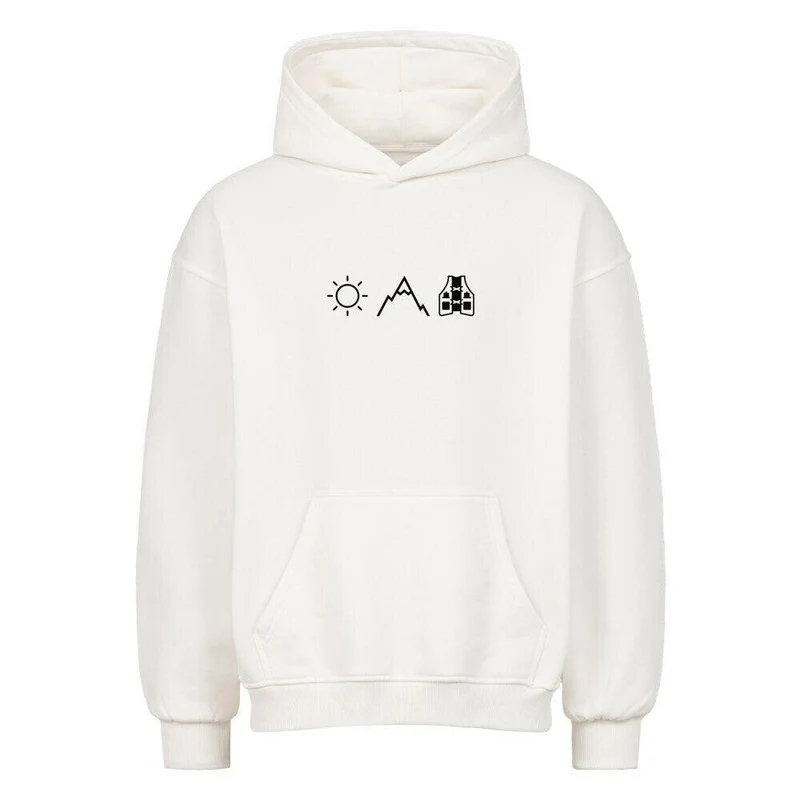 Sonne, Berge, Laufweste - Bio Premium Oversized Hoodie