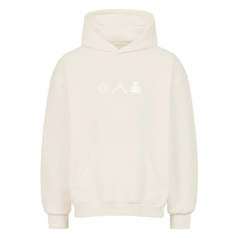 Sonne, Berge, Laufweste - Bio Premium Oversized Hoodie