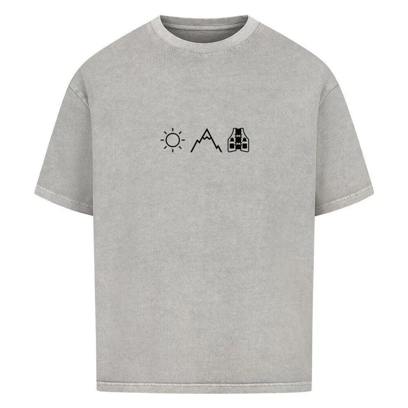 Sonne, Berge, Laufweste - Bio Premium Oversized Shirt