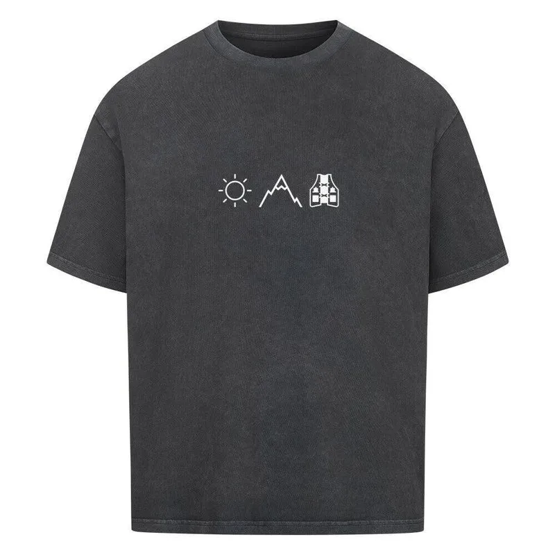 Sonne, Berge, Laufweste - Bio Premium Oversized Shirt