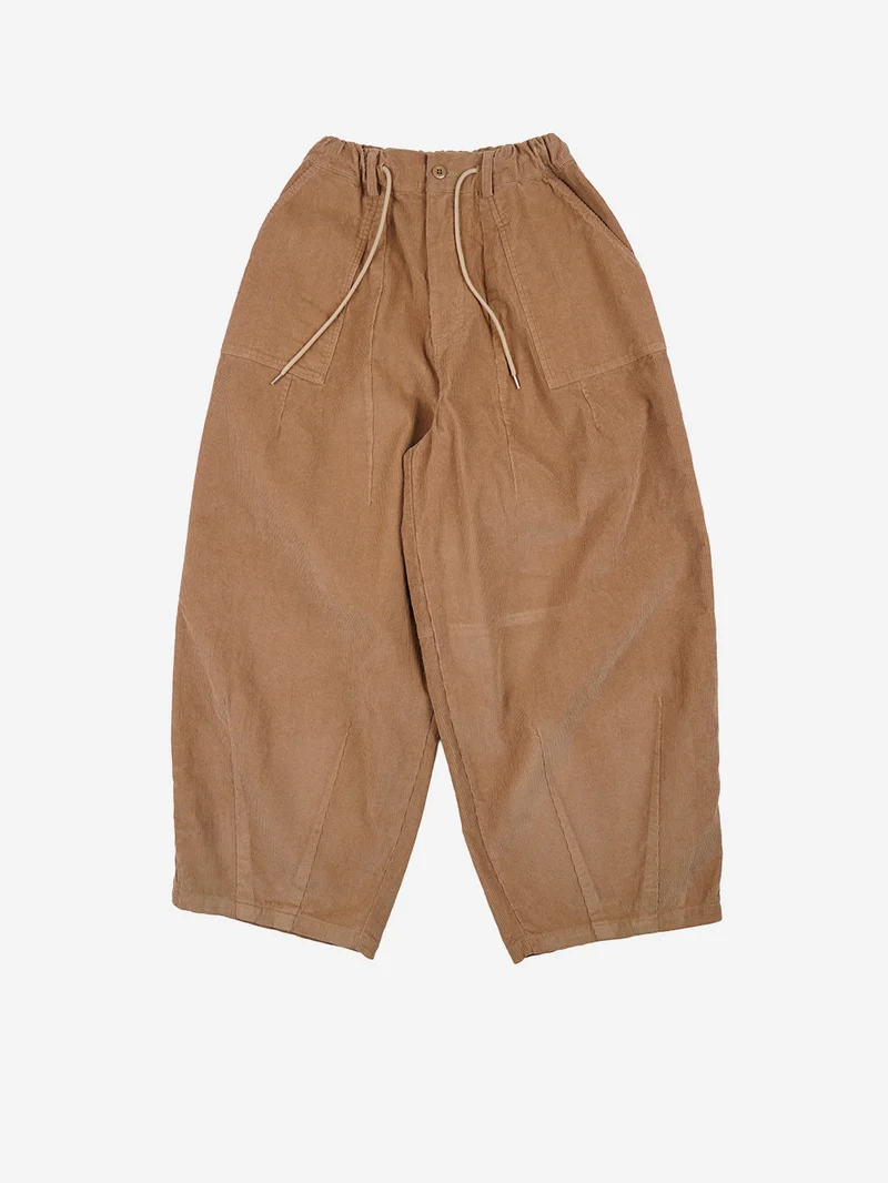 Pantaloni Balloon in velluto a coste beige