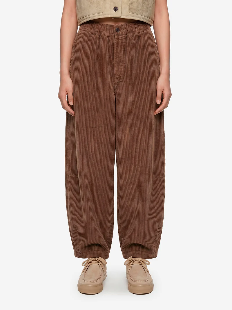 'Sultan' Pants marroni in velluto a coste