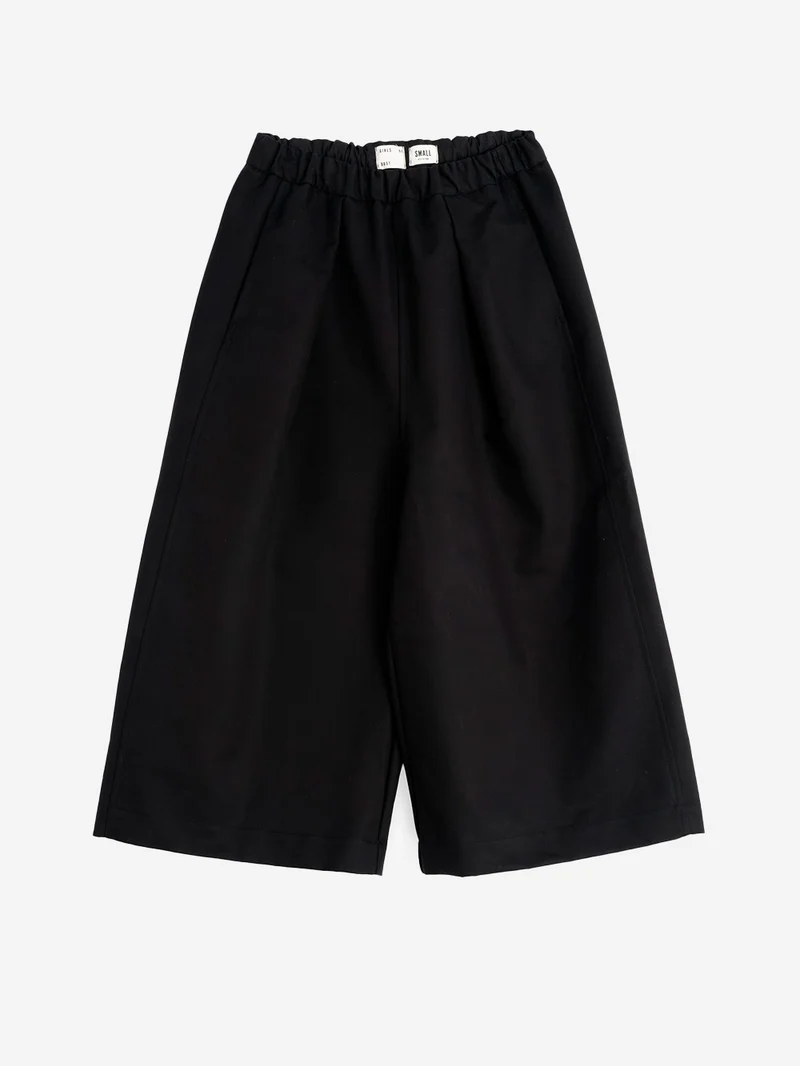 Pantaloni cropped neri a gamba ampia 'Nirvana'