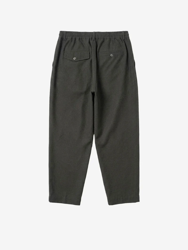 Pantaloni Wool Herringbone Pleated oliva