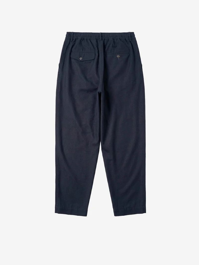 Pantaloni Wool Herringbone Pleated navy