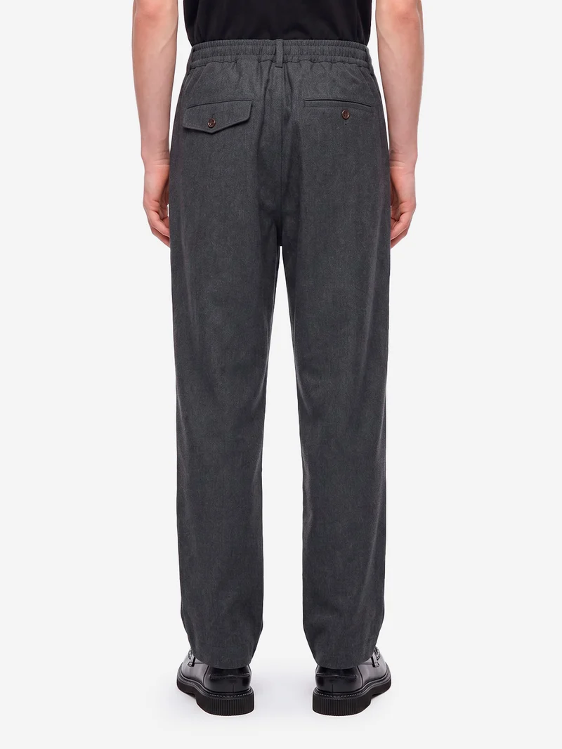 Pantaloni Wool Herringbone Pleated antracite