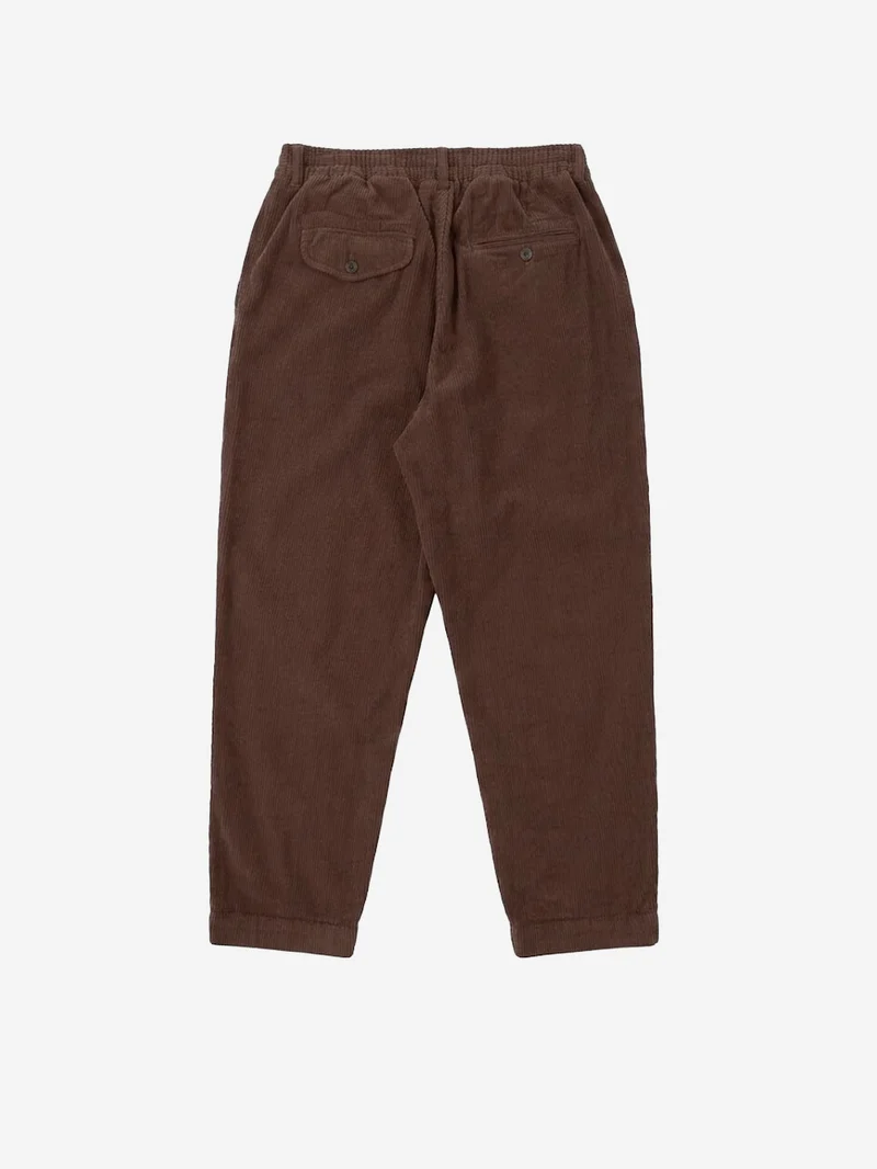 Pantaloni track marroni in cotone corduroy