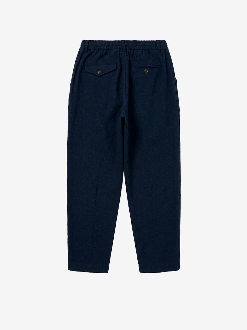 Pantaloni Wool Herringbone Pleated navy