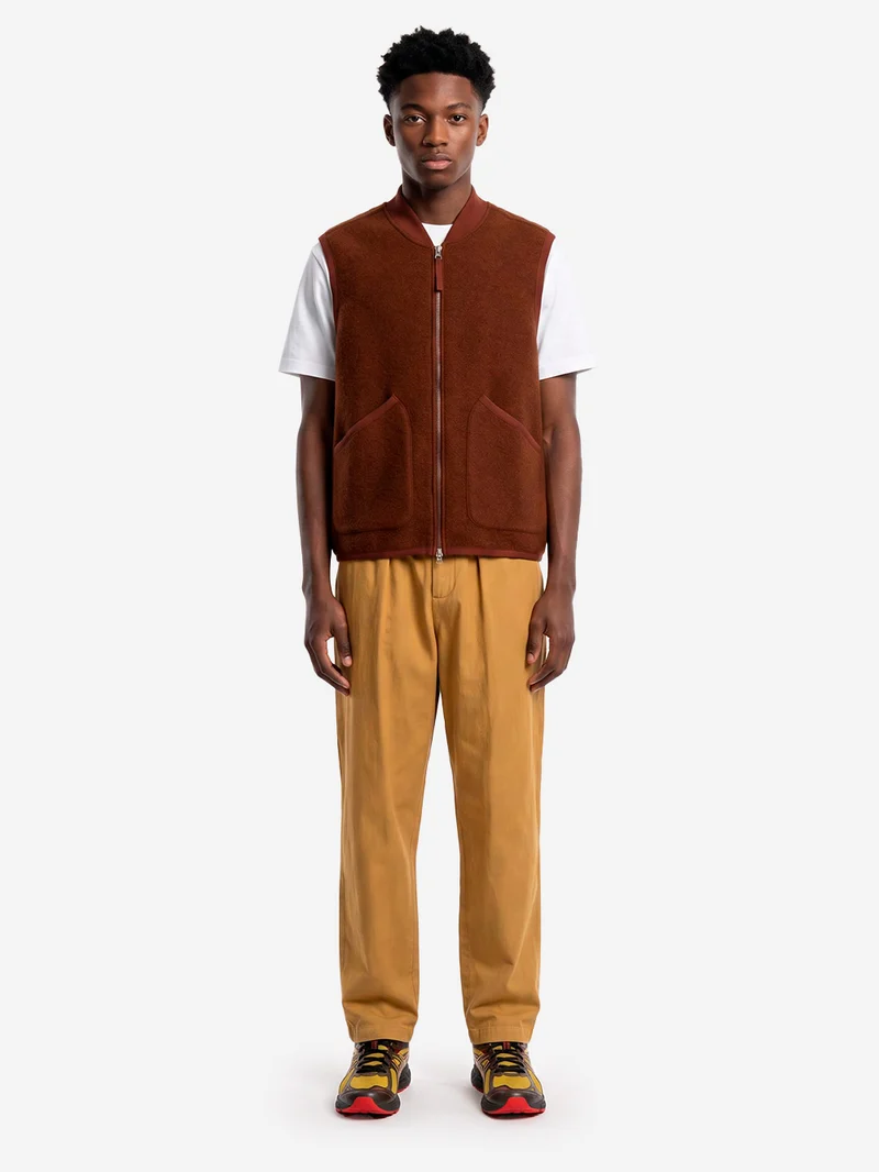 Pantaloni Brushed Moleskin Pleated Track Pant beige