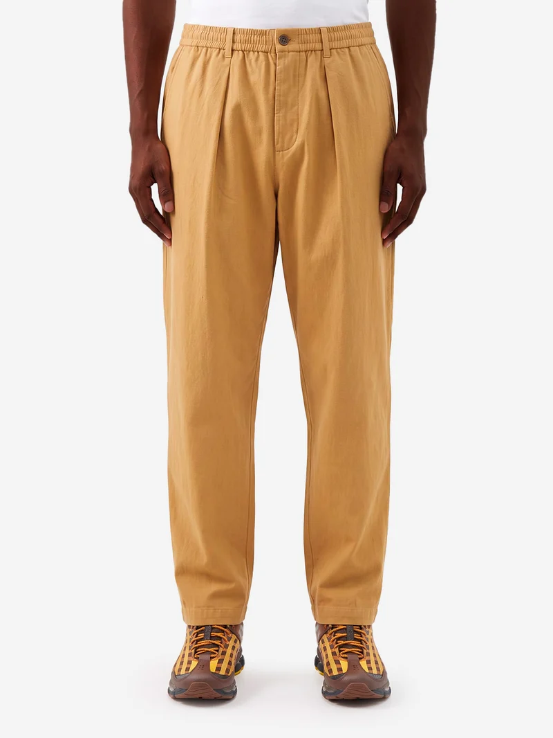 Pantaloni Brushed Moleskin Pleated Track Pant beige