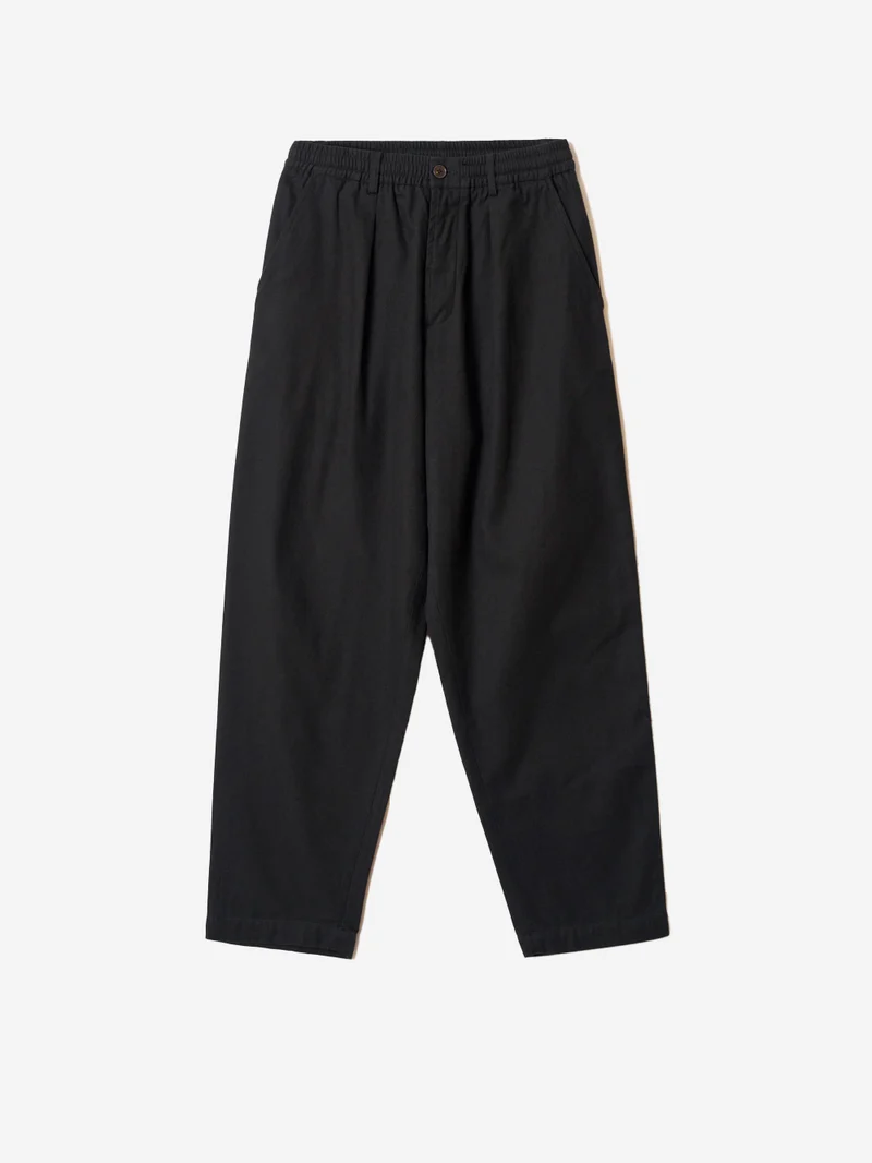 Pantaloni Brushed Moleskin Pleated Track Pant neri