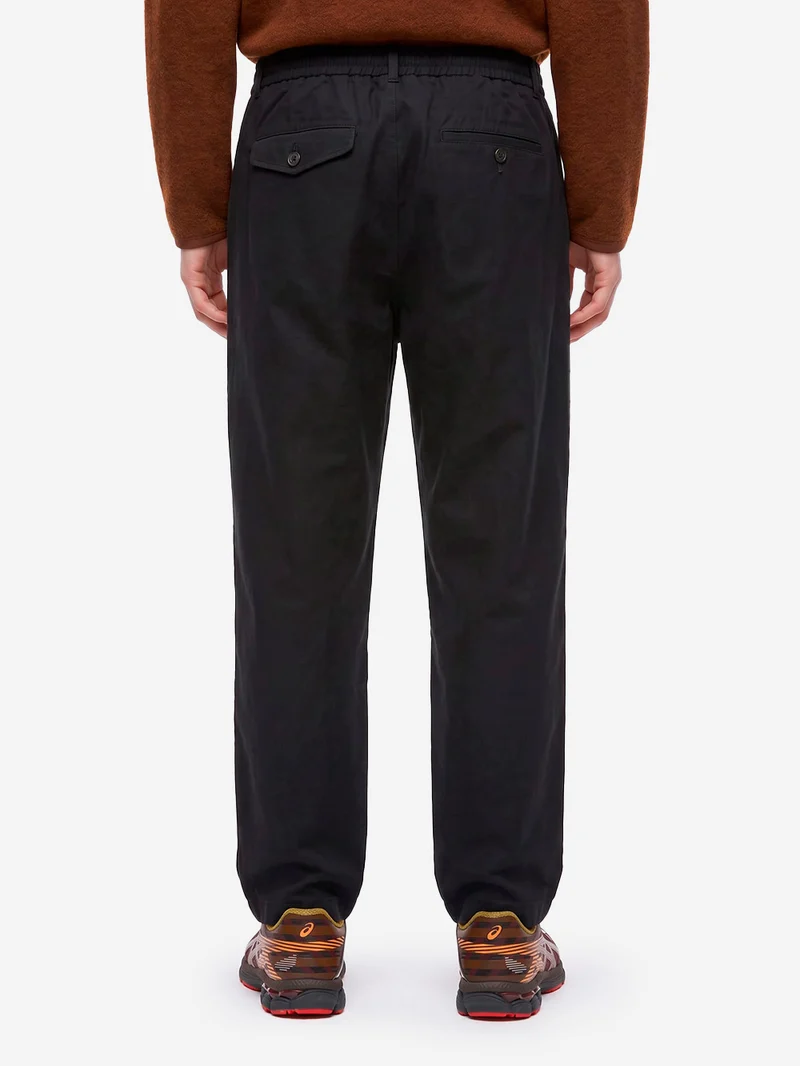 Pantaloni Brushed Moleskin Pleated Track Pant neri