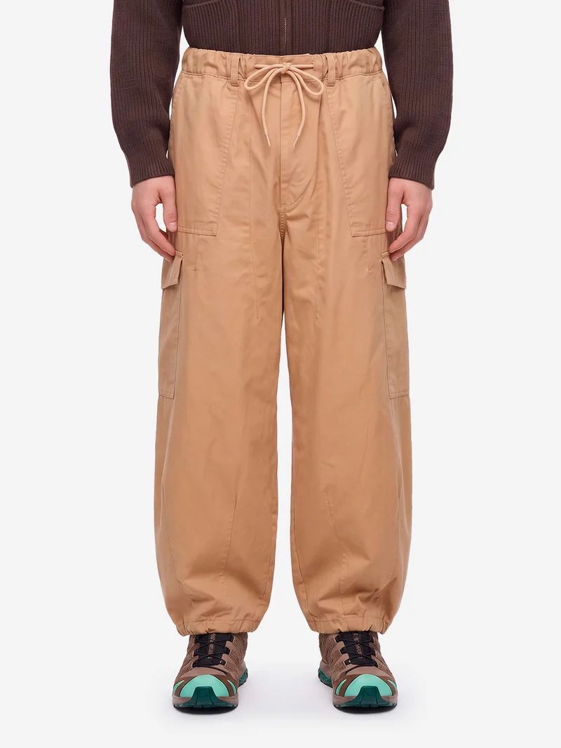 Pantaloni cargo ballonn beige in twill di cotone