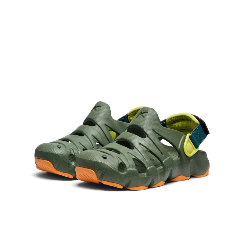 HyperFLT Clog für kleine Kids | Bronze Green/Orange Peel