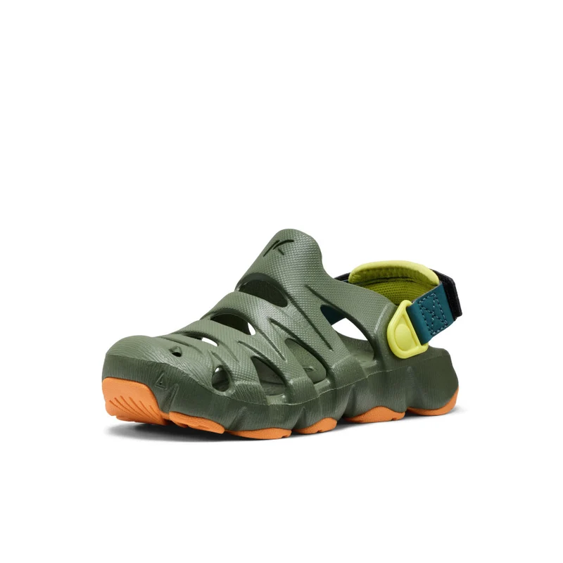 HyperFLT Clog für kleine Kids | Bronze Green/Orange Peel