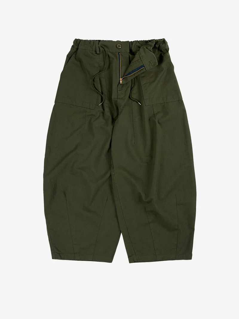 Pantaloni verdi Balloon in twill di cotone