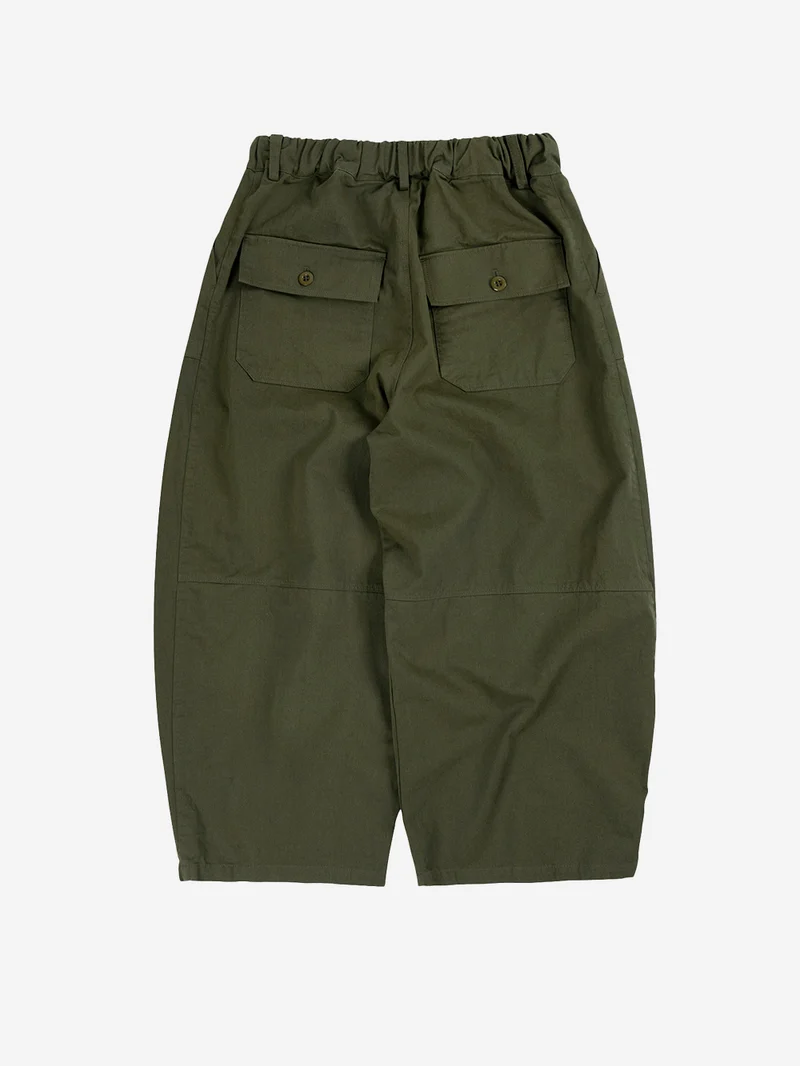 Pantaloni verdi Balloon in twill di cotone