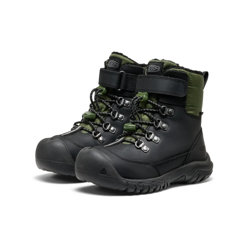 Kanibou Wasserdichte Winterstiefel für kleine Kids | Black/Bronze Green