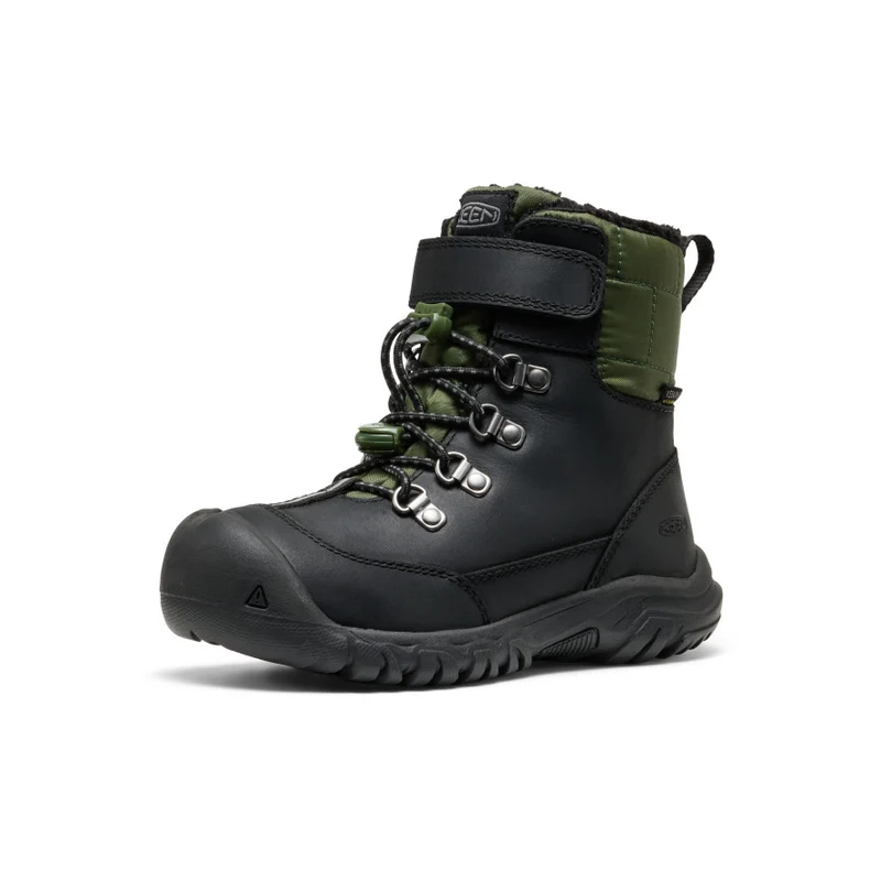 Kanibou Wasserdichte Winterstiefel für kleine Kids | Black/Bronze Green