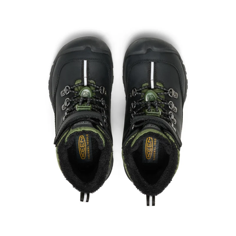 Kanibou Wasserdichte Winterstiefel für kleine Kids | Black/Bronze Green