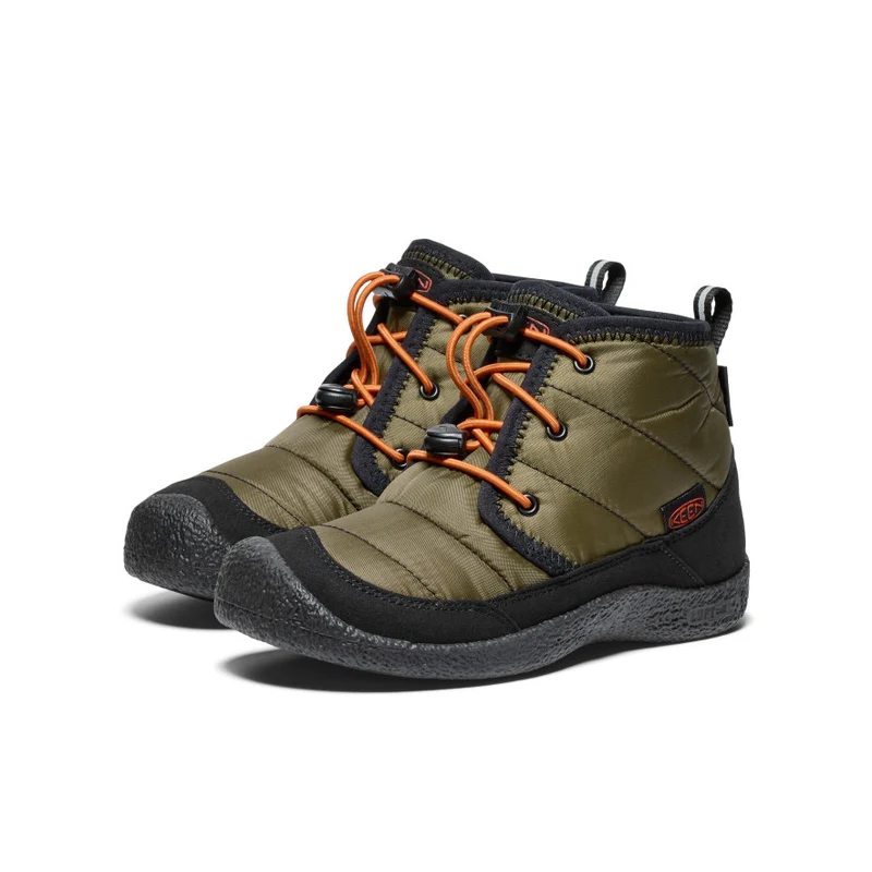 Howser II Wasserdicht Chukka für große Kids | Dark Olive/Gold Flame