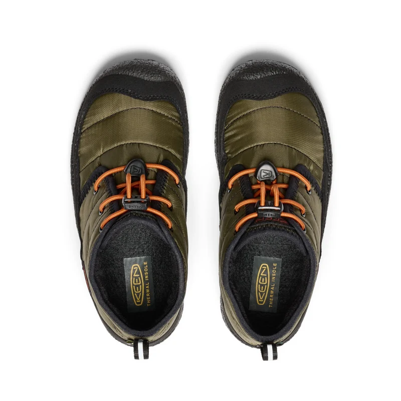 Howser II Wasserdicht Chukka für große Kids | Dark Olive/Gold Flame
