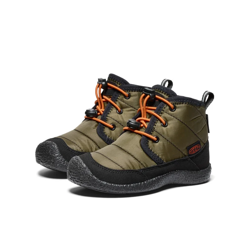 Howser II Wasserdicht Chukka für kleine Kids | Dark Olive/Gold Flame