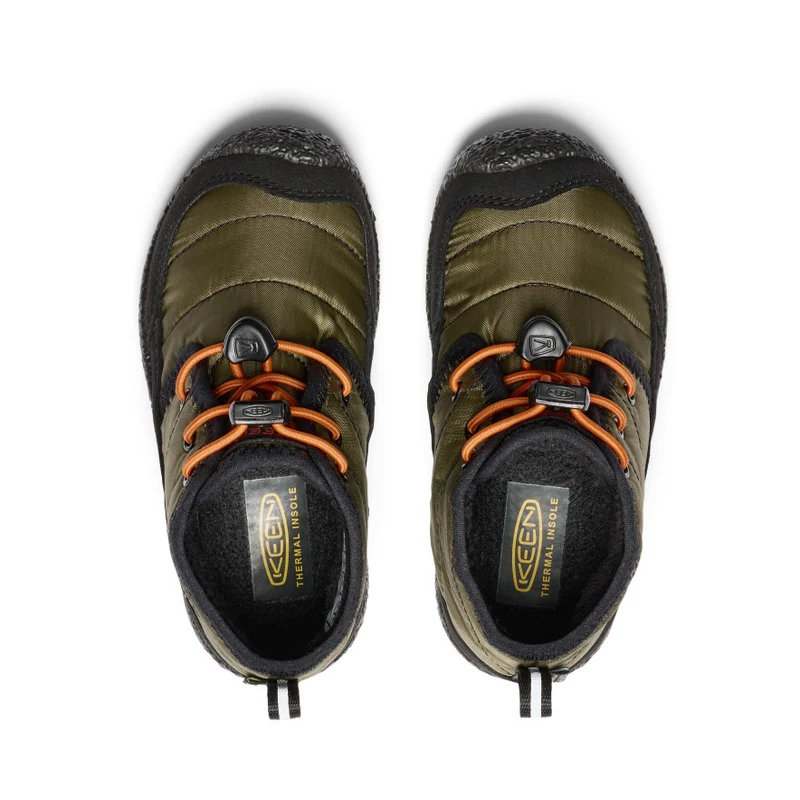 Howser II Wasserdicht Chukka für kleine Kids | Dark Olive/Gold Flame